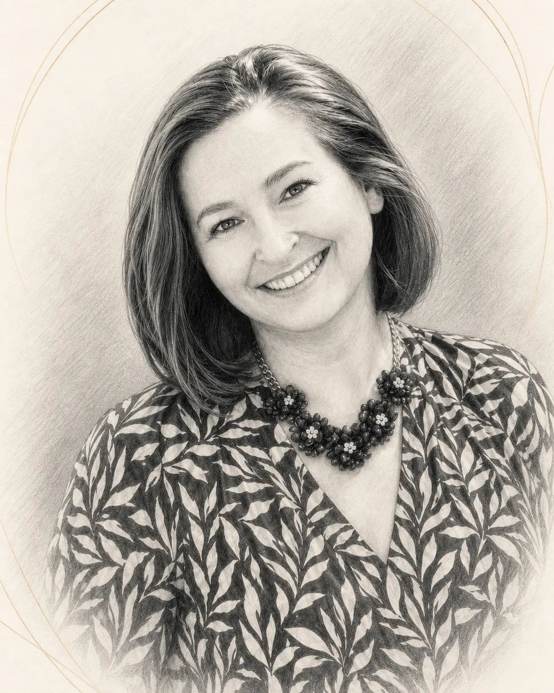 Portret schițat al Alinei Feder